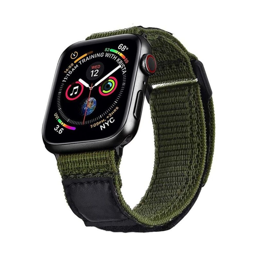 Rugged Nylon Sports Strap Woven Loop Apple Watch Band 42/44/45mm Green